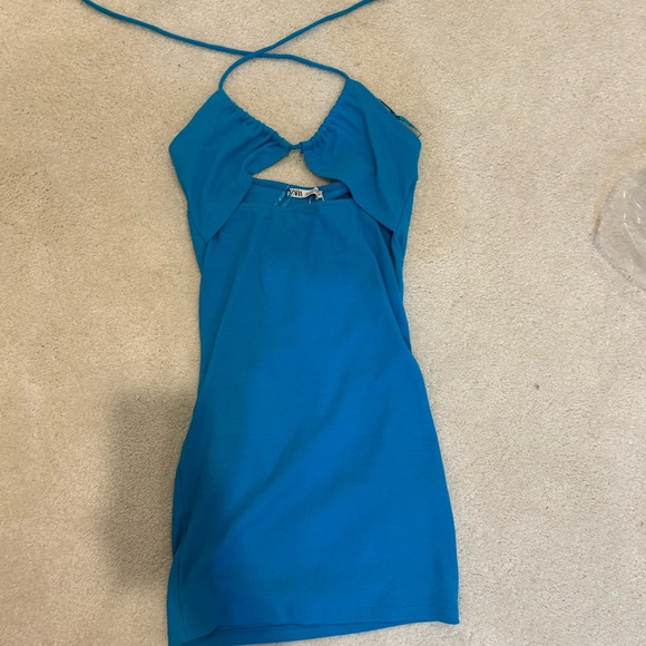 Blue Zara mini dress with adjustable top and cut out 
Size S - Picture 3 of 4
